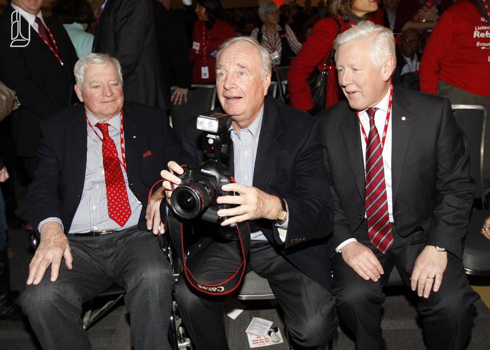 Prime Minister Paul Martin photographs the press at a Liberal Convention in Ottawa