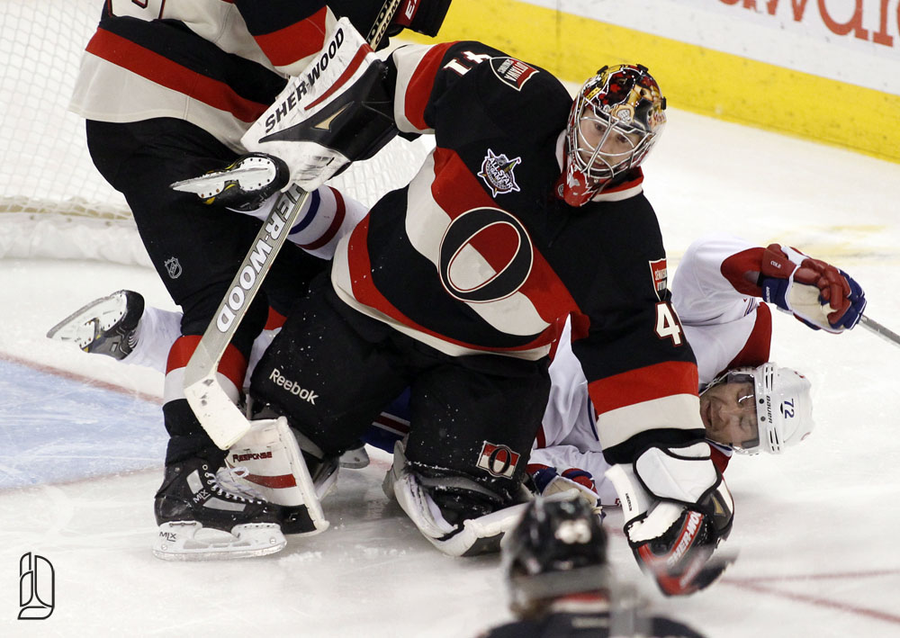 Canadiens' Cole collides with Senators' Anderson in Ottawa